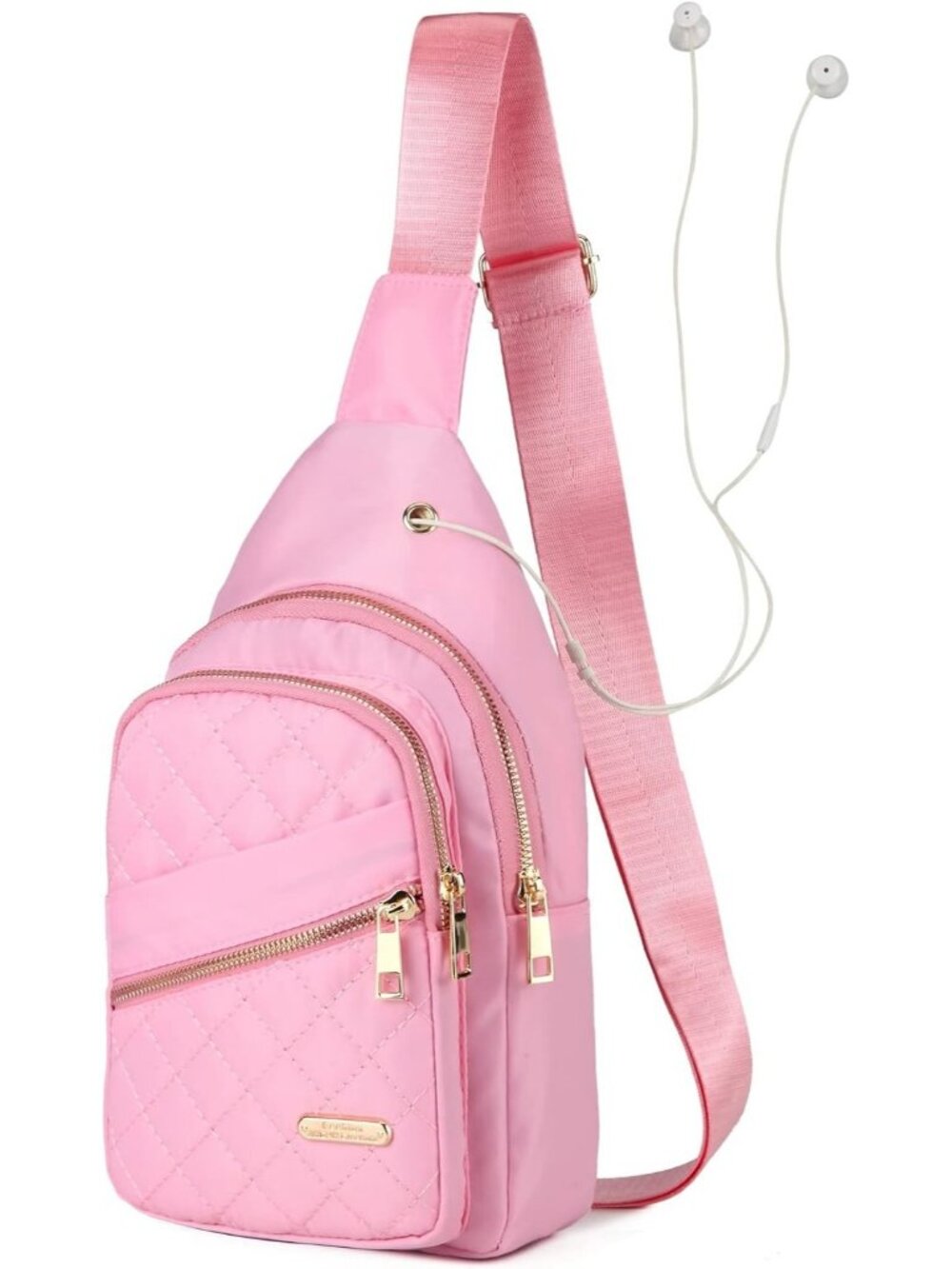 Womens Pink Small Sling Backpack Chest Bag For Travel Hikes Crossbody Bag